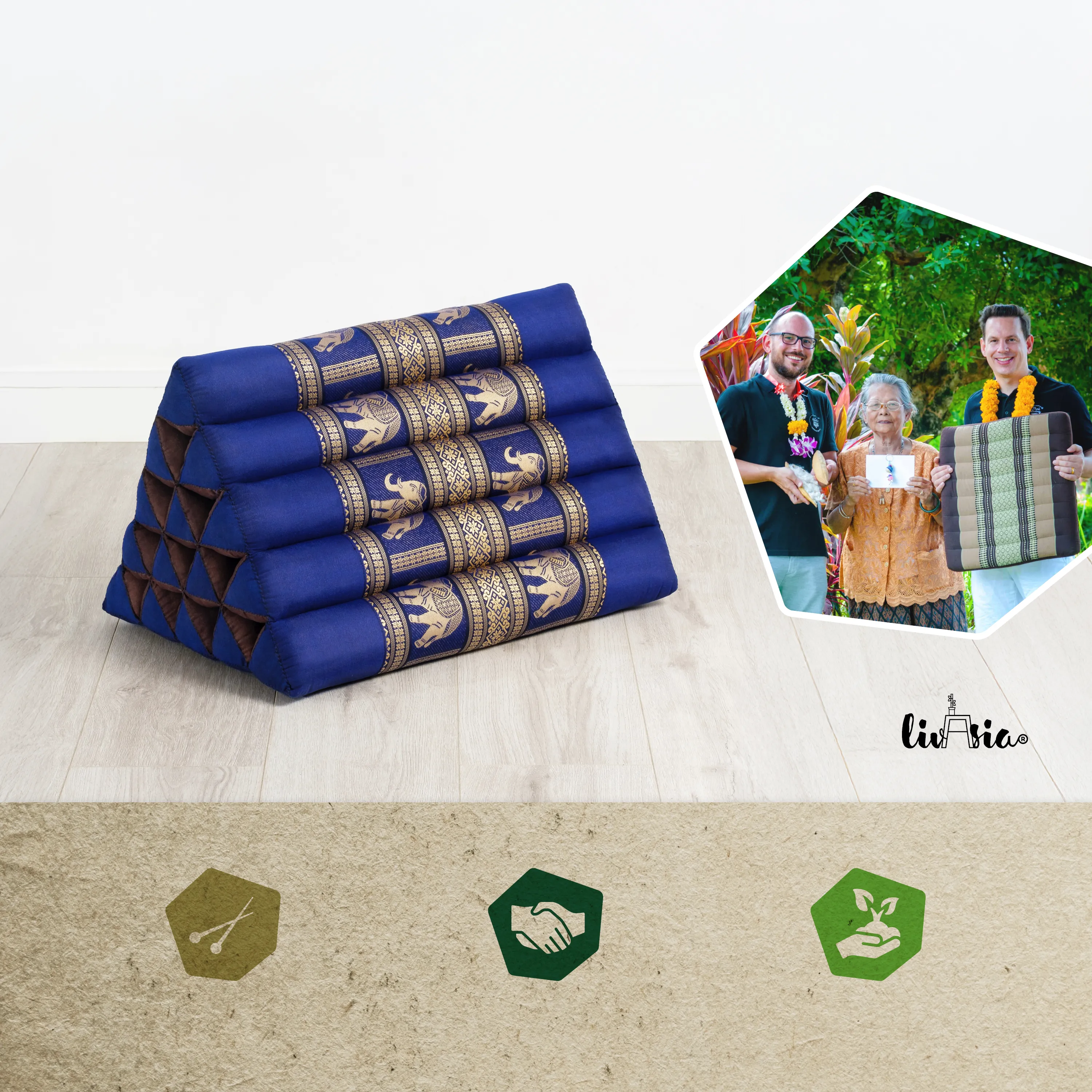 Poduszka kapokowa trójkątna, wysoka Deluxe
