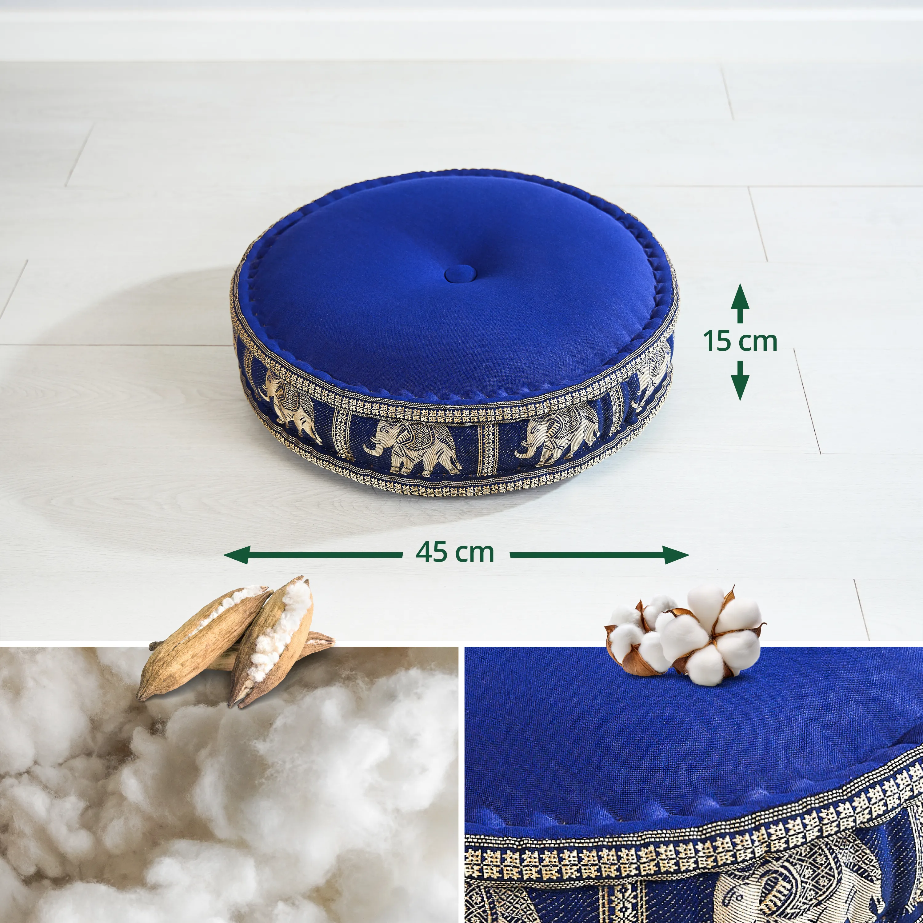 Poduszka zafu z kapokiem, duża, Deluxe