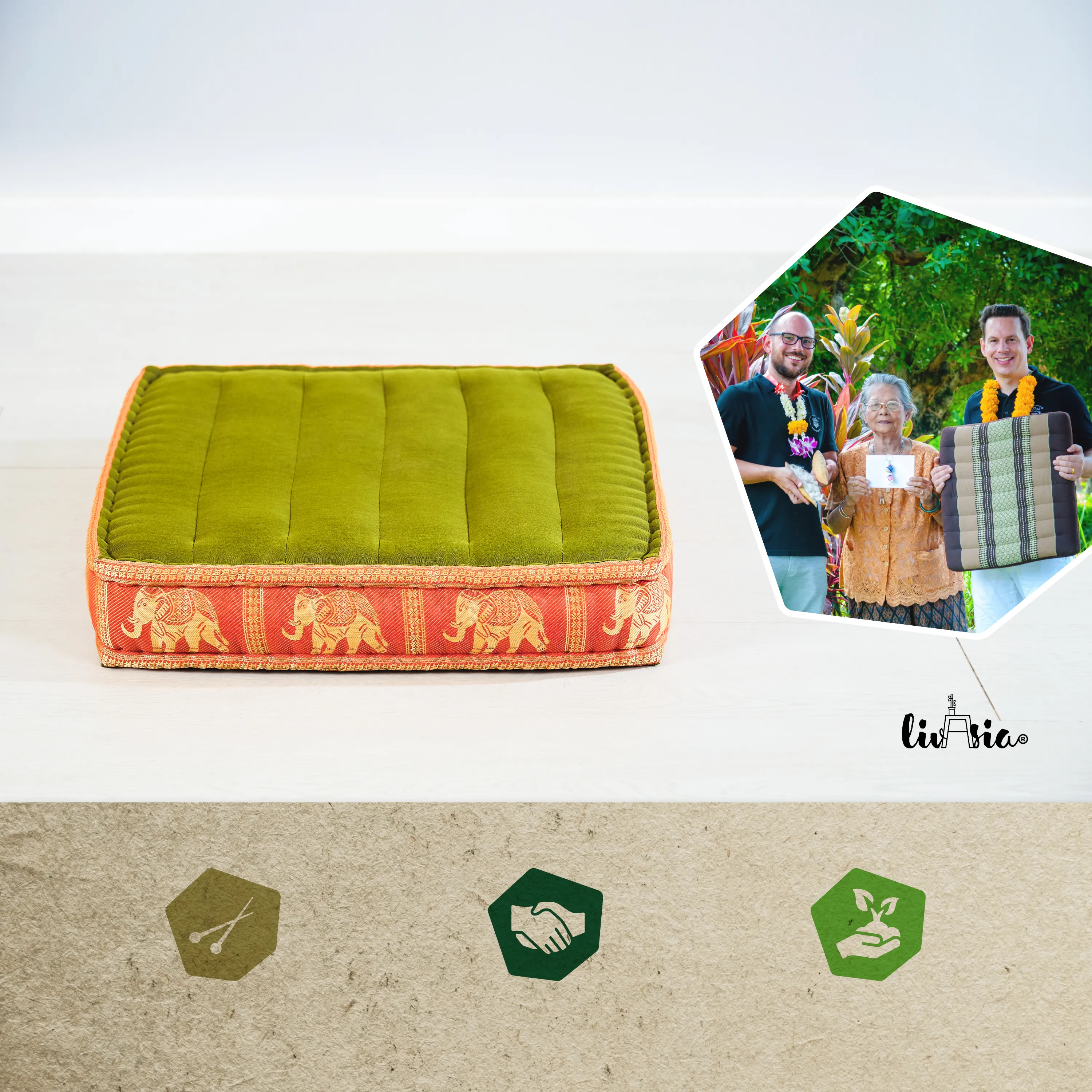 Poduszka kapokowa do siedzenia na podłodze, Deluxe