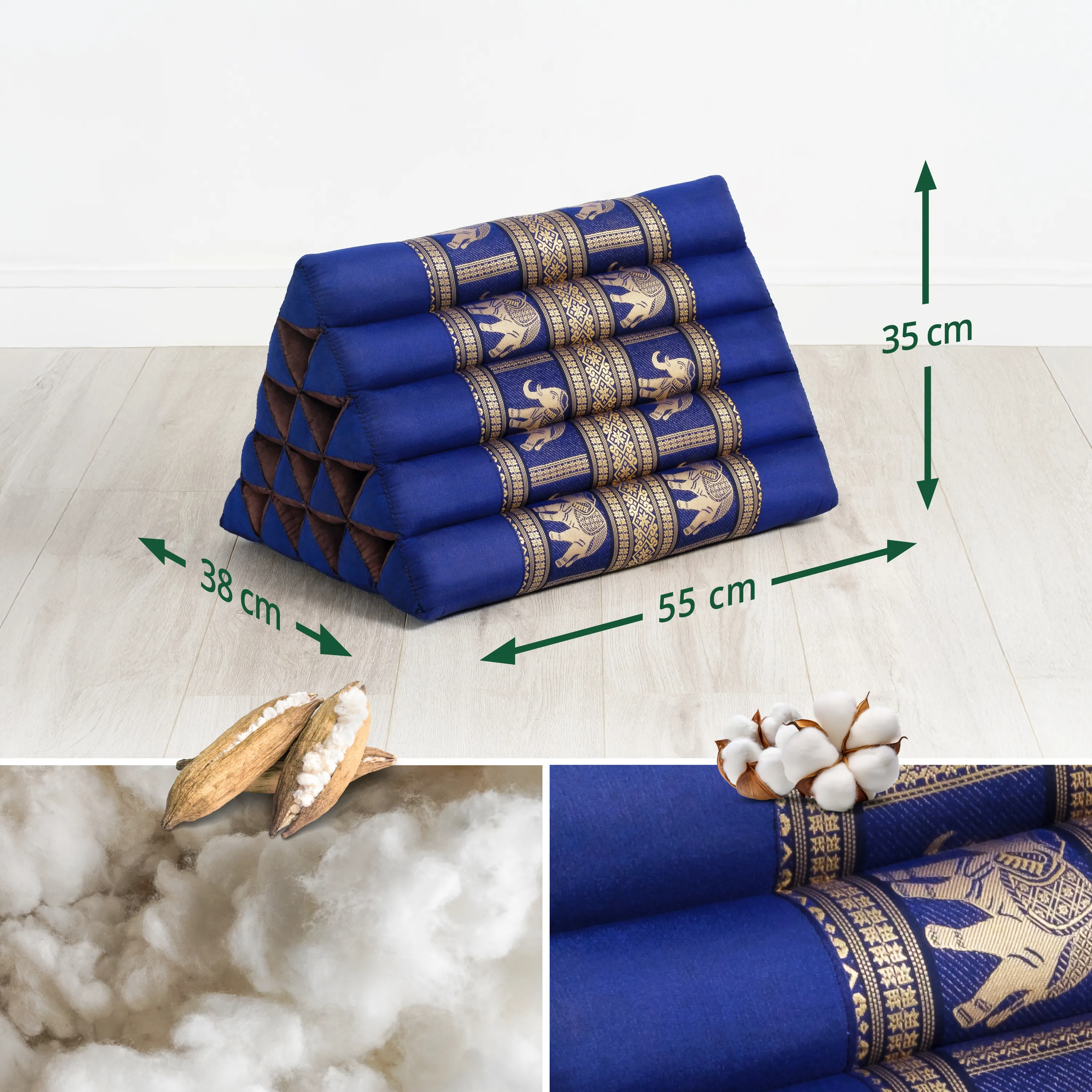 Poduszka kapokowa trójkątna, wysoka Deluxe