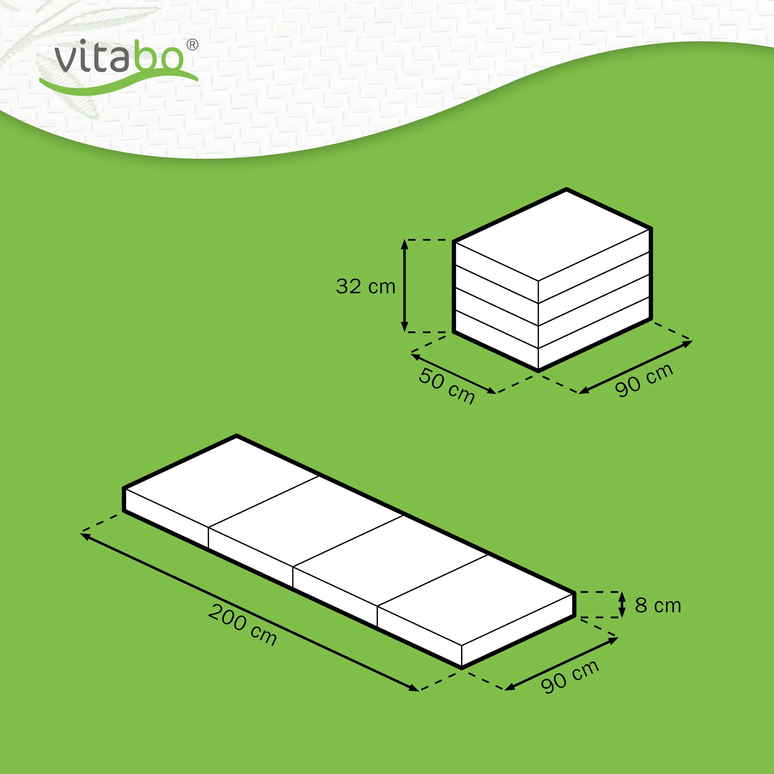 Materac składany z kapokiem, 90 cm szer., Basic